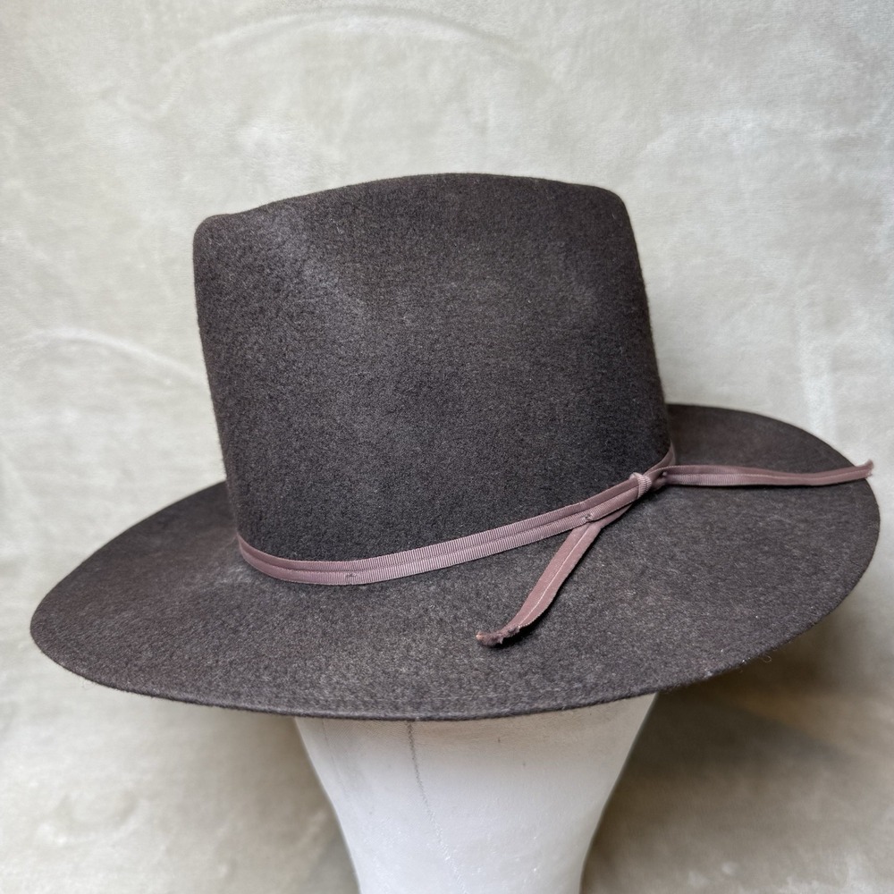 Vintage Rockmount‎ Ranch Wear Fedora Felt Hat Dark Brown Size L Denver Colorado